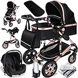 KESSER® Loops 3 in 1 Kinderwagen Kombikinderwagen Komplett-Set inkl. Babywanne...