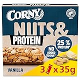 Corny Nuts & Protein Vanilla | Nussriegel ohne Zuckerzusatz | Mit 36% Nüssen &...