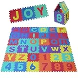 ALPIDEX Kinder Puzzlematten 86-teilig | Buchstaben & Zahlen | 36 Matten - 30 x...