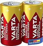 VARTA Batterien C Baby, 2 Stück, Longlife Max Power, Alkaline, 1,5V, ideal für...