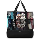 UYLIA 8 Taschen Tote Mesh Strandtasche Damen Groß Faltbare mit Wasserdichter...