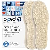 biped extra dicke Lammwoll Sohlen im 2 Paar Set z1015, Wollweiß, 43