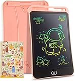 LCD Schreibtafel 10 Zoll, Genialba Buntes LCD Schreibtablett, Tragbares Löschbares Zeichenbrett, Elektronischer Tablette, Grafiktablett für Kinderspiele 2 3 4 5 6 7 Jahre alte Mädchen (Rosa)