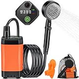 Rsaoty Campingdusche mit Pumpe, 3000mAh Campingdusche Akku Camping,Mobile...