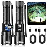 GEARLITE LED Taschenlampe Aufladbar, 6000 Lumen Extrem Helle Zoombares Taktische...