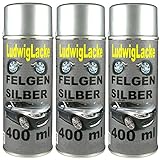 Ludwiglacke 3 Felgensilber Spray a 400 ml + Spraydosenhandgriff