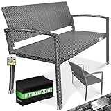 KESSER® Gartenbank Polyrattan 2-Sitzer Wetterfest | Rattan Sitzbank...