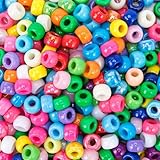 1500 Stück Perlen zum Auffädeln,I LOVE MOM DIY Pony Beads 6x9mm mit 24 Farben...