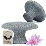Hot Stone Pilzform-Stein aus zertifiziert echtem Basalt für viel Wärme [2...