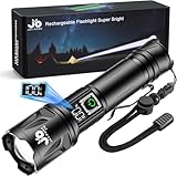 JAY-PARK Taschenlampe 1000000 Lumen Aufladbare 5000 mAh mit LCD-Display und 5...