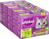 Whiskas Senior 7+ Katzennassfutter Gemischte Auswahl in Sauce, 48...