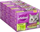 Whiskas Senior 7+ Katzennassfutter Gemischte Auswahl in Sauce, 48...