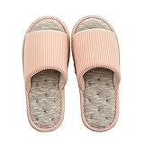 Oniphia Unisex Washable Cotton Open-Toe Home Slippers Breathable Indoor Shoes...