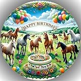 Tortenbild, mit dem Motiv: PFERDE,Essbares Foto für Torten,...