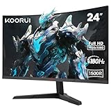 KOORUI 24 Zoll Curved Gaming Monitor, 1ms 180Hz FHD PC Bildschirm 1500R,...