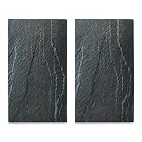 Zeller 26258 Herdabdeck-/Schneideplatten Schiefer, 2-er Set Glas, anthrazit, 52...