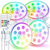 Czemo Unterwasser Licht Wiederaufladbar LED Poolbeleuchtung mit Magnet Poollicht...