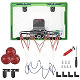 DBREAKS Mini Basketballkorb mit Elektronische Anzeigetafel und Licht, Indoor...