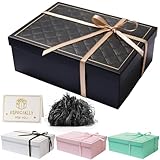 Geschenkbox mit Deckel 25 x 18 x 9 cm, Geschenkbox mit Schleifen, Grußkarten,...