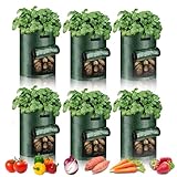 PfiHom Kartoffel Pflanzsack 10 Gallonen-6 Packungen, 45L Kartoffelsack Zum...