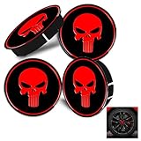LONGHAO 4 pcs Radkappen Nabendeckel,Schädel Alufelgen Nabenkappen,Alufelgen...