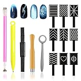 WishesMar 14 Stück Nail Art Werkzeug Magnetstift DIY Magic 3D Magnet Stick Set...