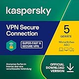 Kaspersky VPN Secure Connection | 5 Geräte | 1 Benutzerkonto | Monatliches Abo...