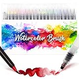 Amteker 24+1 Aquarellstifte, Brush Pen Set, Malen, Pinselstifte mit Flexiblen...