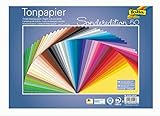 folia 6725/50 99 - Tonpapier Mix, 25 x 35 cm, 130 g/qm, 50 Blatt sortiert in 50...