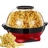 Popcornmaschine - 5.5L Großer Inhalt - HOUSNAT 800W Zuhause Popcorn Maker...