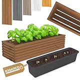 BOGATECO Blumenkasten aus Holz | Pflanzkasten | Blumentopf 64 x 20 x 14,5cm |...