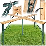 tectake® Stehtisch Quattro als Bierzeltgarnitur, XXL Biertisch aus Holz,...