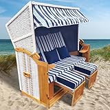 BRAST® Strandkorb Usedom 3-Sitzer XXL für 2-3 Personen | 165cm breit | 5...