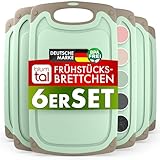 Blumtal Frühstücksbrettchen Kunststoff 25x15 cm im 6er Set - Brettchen...