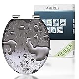 SCHÜTTE WC-Sitz mit Absenkautomatik aus Holz GREY STEEL, Toilettendeckel aus...