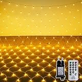 Soagrc LED Lichternetz Außen 3x2m 200 LEDs warmweiß, Lichterkette Außen mit...