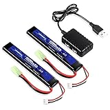 URGENEX Airsoft Akku 7.4V 1500mAh 35C High Discharge Rate Lipo Battery Pack with...