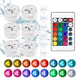 LED Teelichter 6 Stück, 4 Modi 16 Farben RGB, Mini LED Lichter Wasserdicht,...