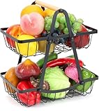 Stormshopping Obst Etagere Obstkörbe, 2 Stöckig Abnehmbar Obstkorb, Metall...