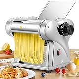 CGOLDENWALL Elektrische Nudelmaschine Frische Edelstahl-Teigausrollmaschine mit...