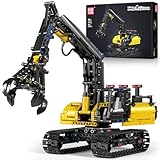 Mould King 17077 Technik Holzgreifer Raupenbagger, MOC Hydraulischer Holzgreifer...