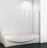 Acezanble 120x140cm Badewannenaufsatz 5-teilig Badewannenfaltwand Duschwand...