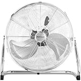 Pro Breeze 50 cm Bodenventilator aus Chrom, Ventilator mit 3...