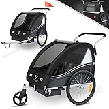 KESSER® Kinderfahrradanhänger Sport-RX 2in1 Jogger & Buggy 5-Punkt-Gurt...
