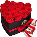 QHHENTOO 17 Infinity Rosen, Ewige Rot Rose Geschenke für Frauen, Konservierte...