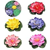 SHOWHEEL 5 Stück Schwimmende Blumen,Künstliche Seerosen,Seerose...