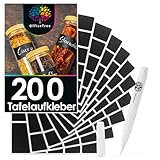 OfficeTree 200 x Tafelaufkleber zum Beschriften inklusive Kreidestift - 6 x 3 cm...