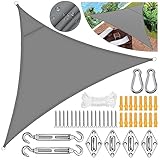 Sonnensegel Dreieckig 3x3x3m,Sonnensegel Dreieck Wasserdicht,Segeltuch...