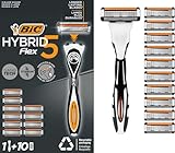BIC Hybrid 5 Flex Rasierer Herren, Nassrasierer mit 10 Wechselklingen mit je 5...