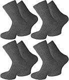 normani 4 Paar Flauschig weiche Kuschelsocken Farbe Uni/Anthrazit Größe 47-50